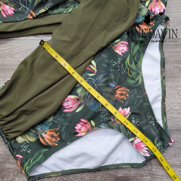 Hanna Nikole Plus Size Cross Font High Waist Bikini Swimsuit Size 16W - Picture 6 of 7